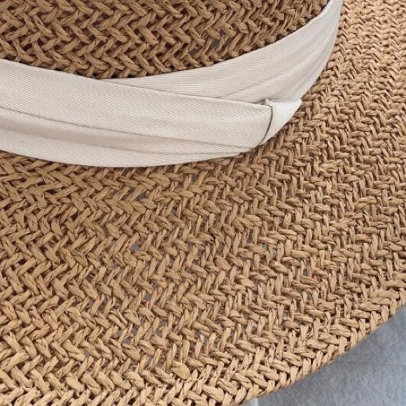 Woven Raffia Bohemian Ribbon Hat - Picture 9 of 10